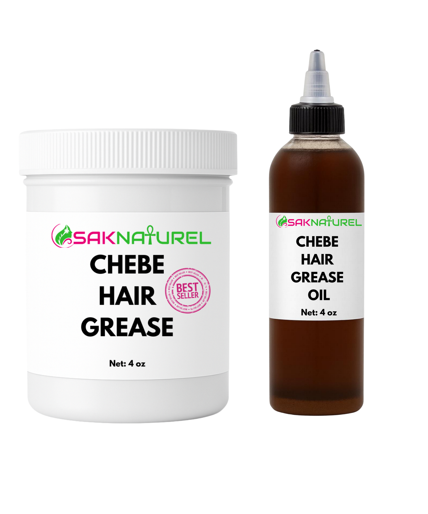 BUNDLE Organic Chebe Hair Growth Oil & Grease