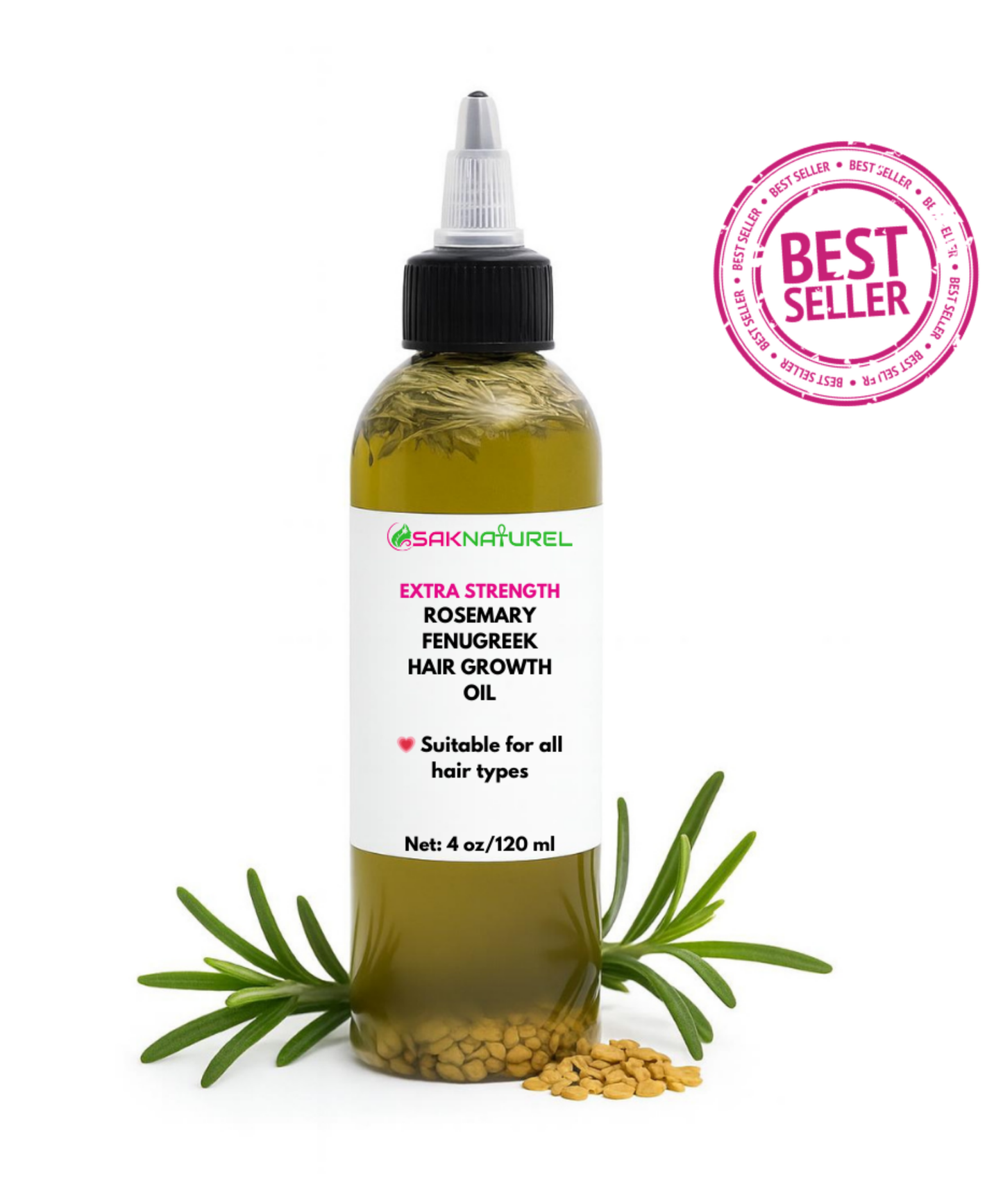 Organic Rosemary Fenugreek Hair Growth oil - 4 oz