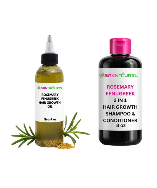 bundle Organic Rosemary Fenugreek Hair Growth oil  & Shampoo