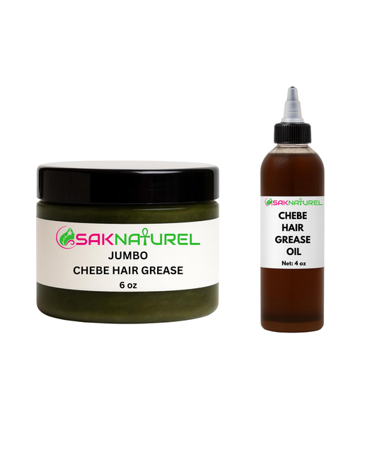 BUNDLE Organic JUMBO Chebe Hair Growth Grease & Oil