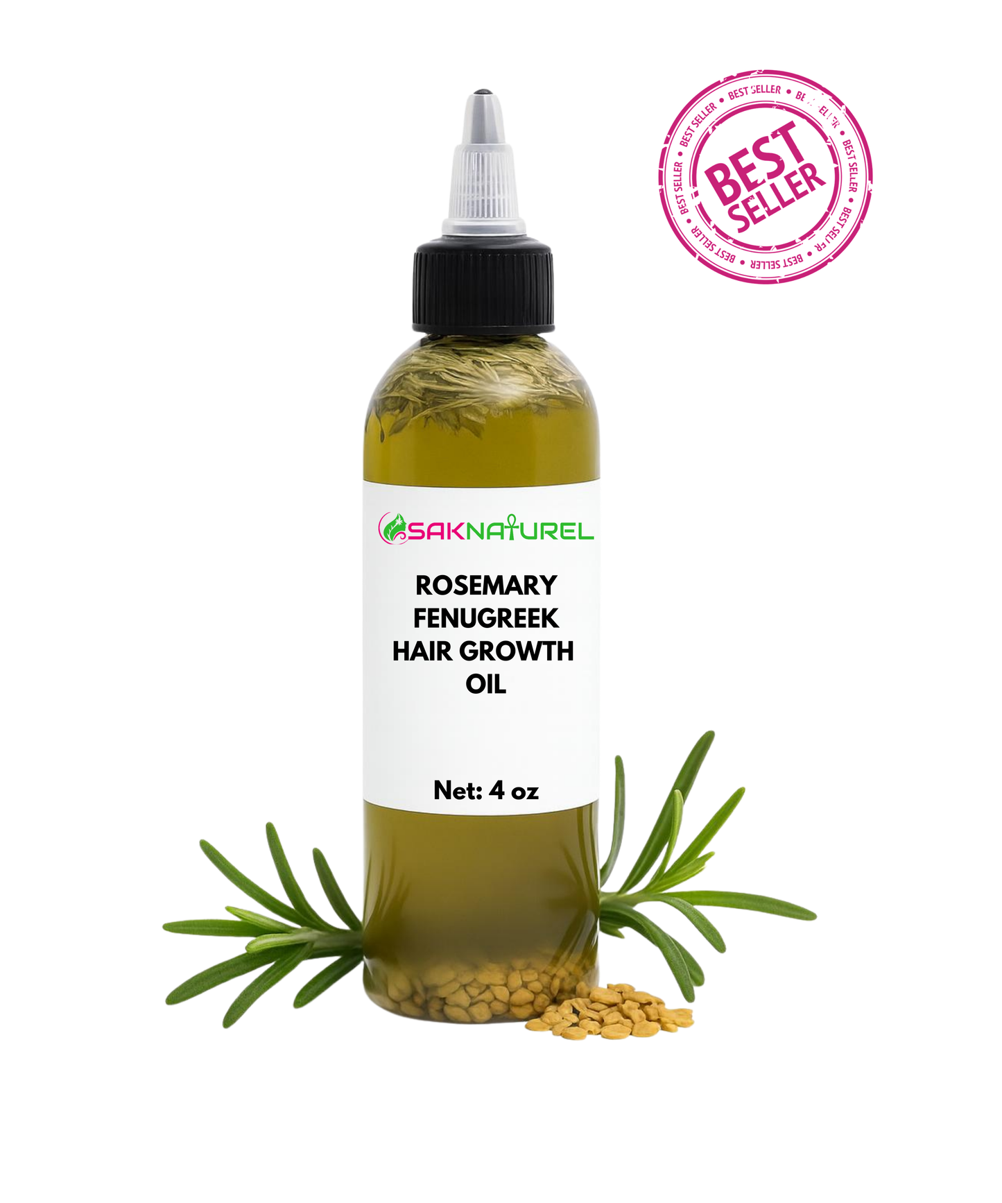 Organic Rosemary Fenugreek Hair Growth oil - 4 oz
